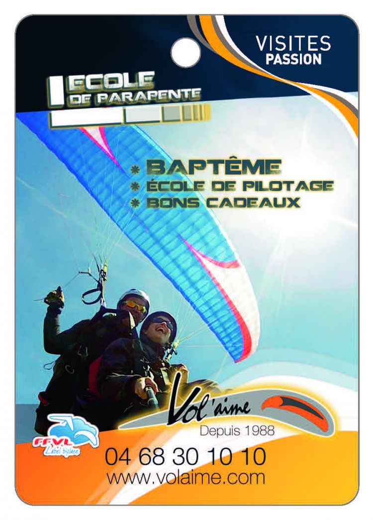 VOL'AIME école de Parapente, baptême, école de pilotage, bons cadeaux