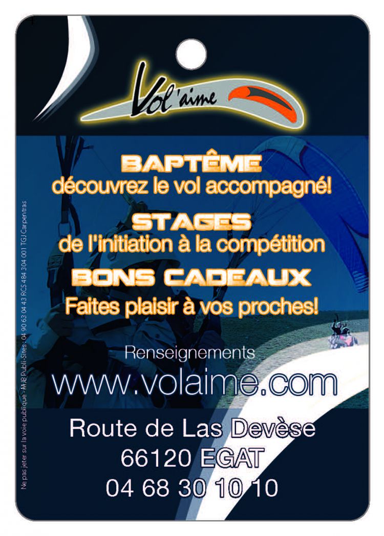 VOL'AIME école de Parapente, baptême, école de pilotage, bons cadeaux