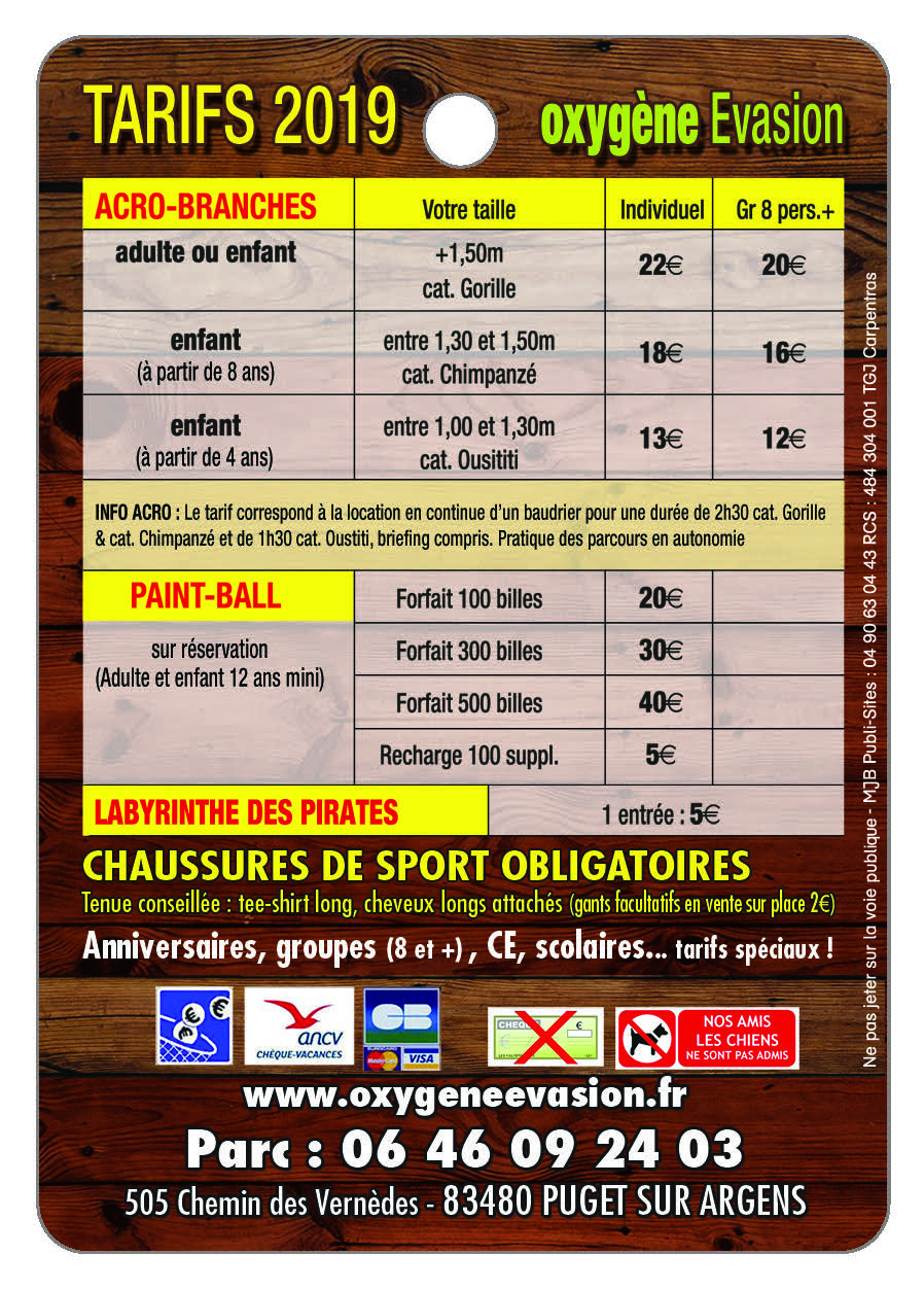 Parc Aventure Oxygène Evasion