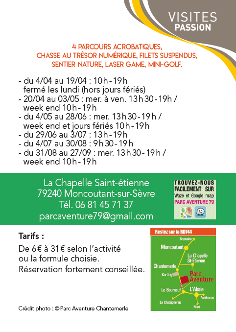 Parc Aventure 79 à Moncoutant sur Sèvre